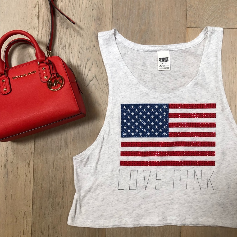 VS PINK • American flag muscle tank top
